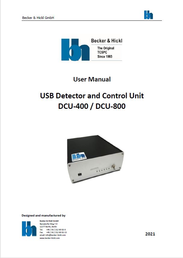 DCU-400/800 - User Manual - Becker & Hickl GmbH